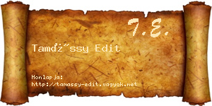 Tamássy Edit névjegykártya