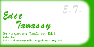 edit tamassy business card